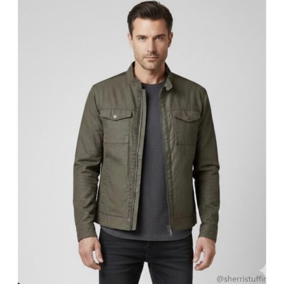 John Varvatos Other - John Varvatos USA Olive Green Military Technical Shirt Full Zip Jacket - Size XL